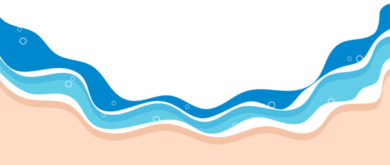 Beach landscape Illustration. Seashore corner.