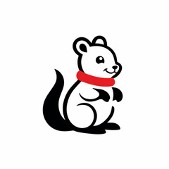 Fototapeta premium Ilustración vectorial minimalista simple de dibujos en contorno. Animales bebé con un fondo aislado blanco. 