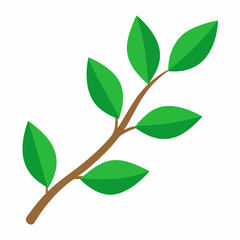 A branch with leaves art vector illustration