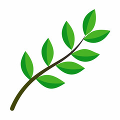 A branch with leaves art vector illustration