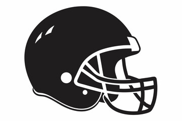 American Football Helmet Silhouette Vector, football helmet flat icon, Helmets black Clip art	