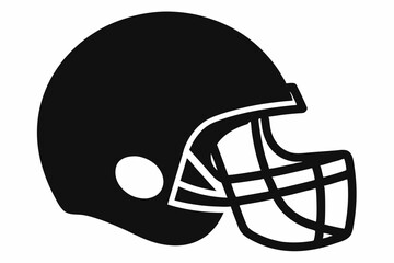 American Football Helmet Silhouette Vector, football helmet flat icon, Helmets black Clip art	