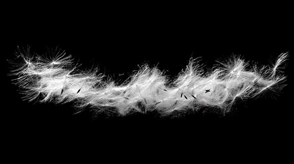 Obraz premium A monochrome image of a bird in flight with feathers in front against a dark backdrop