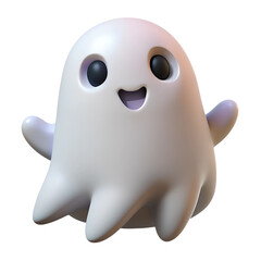 Fototapeta premium 3D Halloween ghost, on a transparent background