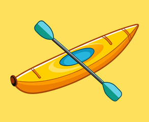 Kayak and paddle stock illustration