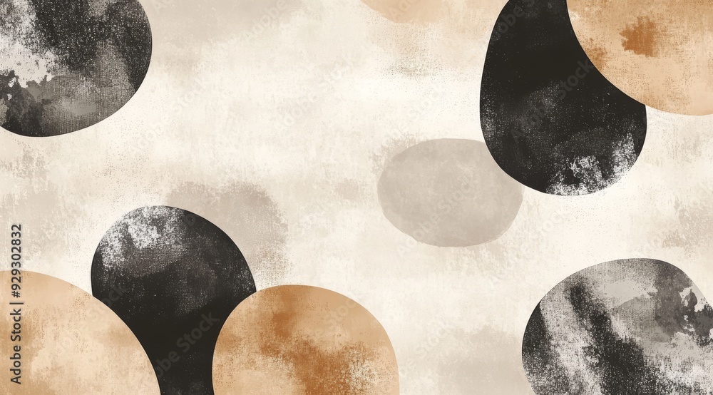 Poster trendy abstract design featuring soft circles beautifully displayed on a subtle textured background 