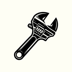 Adjustable Wrench Silhouette Vector Illustration Design