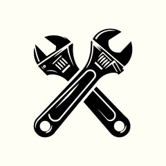 Adjustable Wrench Silhouette Vector Illustration Design