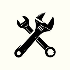 Adjustable Wrench Silhouette Vector Illustration Design