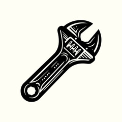 Adjustable Wrench Silhouette Vector Illustration Design