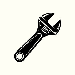 Adjustable Wrench Silhouette Vector Illustration Design