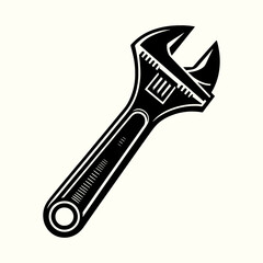 Adjustable Wrench Silhouette Vector Illustration Design