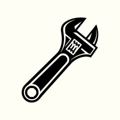 Adjustable Wrench Silhouette Vector Illustration Design