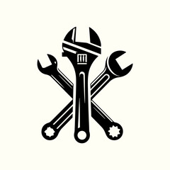 Adjustable Wrench Silhouette Vector Illustration Design