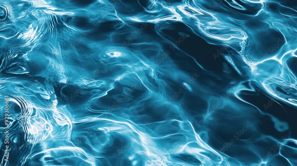 Poster vibrant turquoise water with intricate patterns creating an inviting and serene atmosphere.