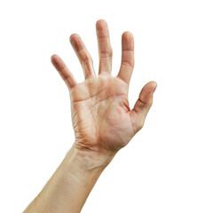 a hand wants to touch something on white background