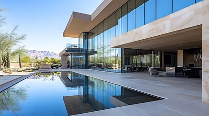 Fototapeta premium A Luxury Future House with Smart Technology 