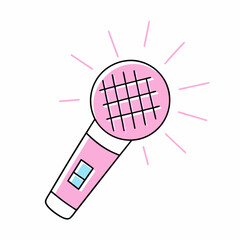 Pink microphone stock illustration