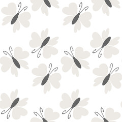 Seamless vector illustration print pattern background wallpaper with butterflies summer spring for textile, paper, pack etc 