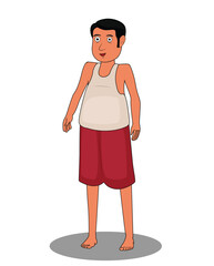 Indian village poor boy cartoon character design