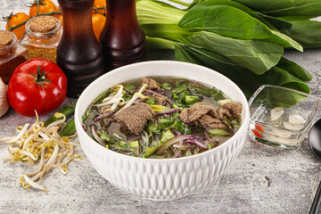 Vietnamese cuisine - Pho Bo soup with beef