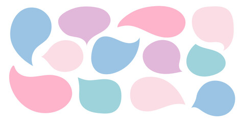 Cute Speech Bubble clouds set. Message Textbox template collection. Kids child Fun Dialog Blank Balloon. Modern simple Comment box. Chatting sticker element for design