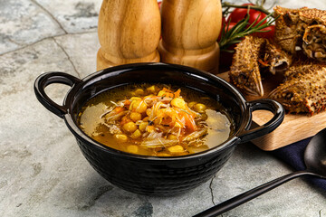 Hot Crab corn soup with vegetables