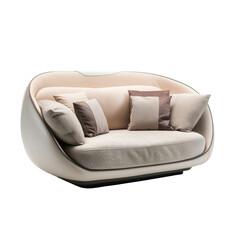 Modern sofa on isolated white background.