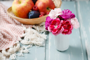 Cute bouquet of pink carnations.
