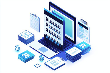 Document Management Software Showing Approval History isolated on white background