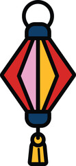 isolate chinese lantern flat icon