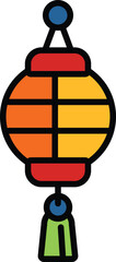 isolate chinese lantern flat icon