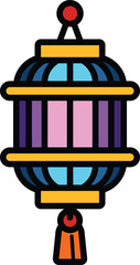 isolate chinese lantern flat icon
