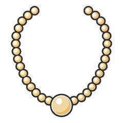 Obraz premium Pearl Necklace Vector Illustration