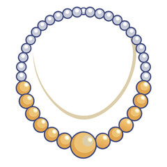 Obraz premium Pearl Necklace Vector Illustration