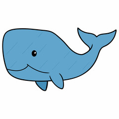 whale illustration hand drawn isolated vector