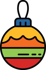 isolate christmas tree ball flat icon
