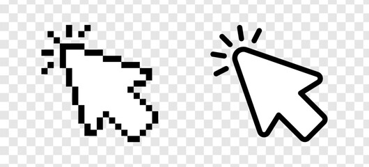 mouse cursor click icon, pixel style, computer clicking arrow - Mouse arrow pointer icon symbol