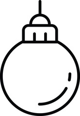 isolate black and white christmas tree ball flat icon