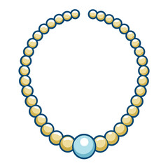 Obraz premium Pearl Necklace Vector Illustration