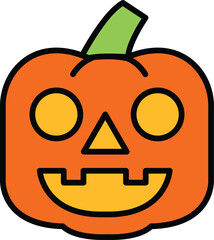 isolate halloween pumpkin flat icon