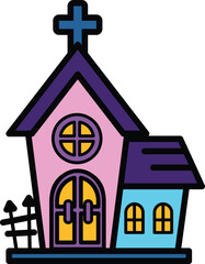 isolate vampire castle flat icon