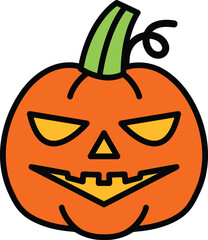 isolate halloween pumpkin flat icon