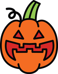 isolate halloween pumpkin flat icon