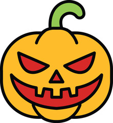 isolate halloween pumpkin flat icon