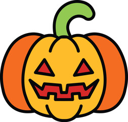 isolate halloween pumpkin flat icon