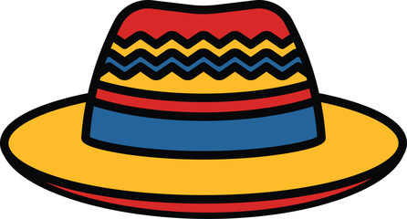 isolate mexican hat sombrero flat icon