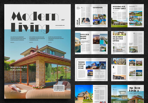 Modern Living Real Estate Magazine Layout