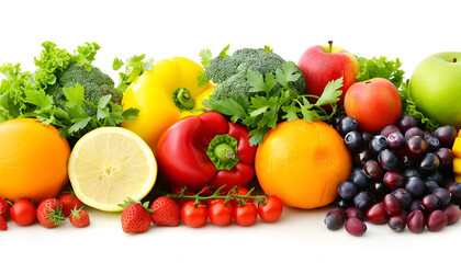 Colorful fruits and vegetables background