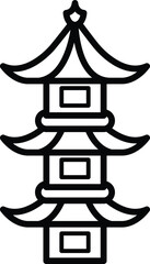 isolate chinese traditional building flat icon